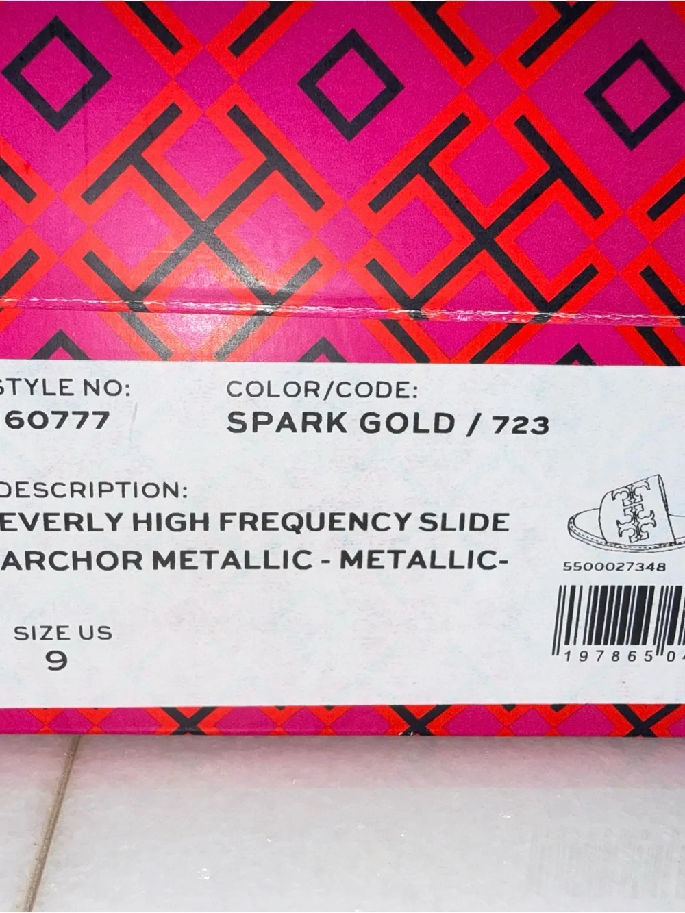 Tory Burch Metallic Gold Leather Slide Sandals